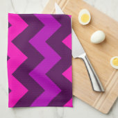 Cute Violet Chevrons Rose Serviette de cuisine (Quart Plié)