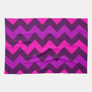 Cute Violet Chevrons Rose Serviette de cuisine