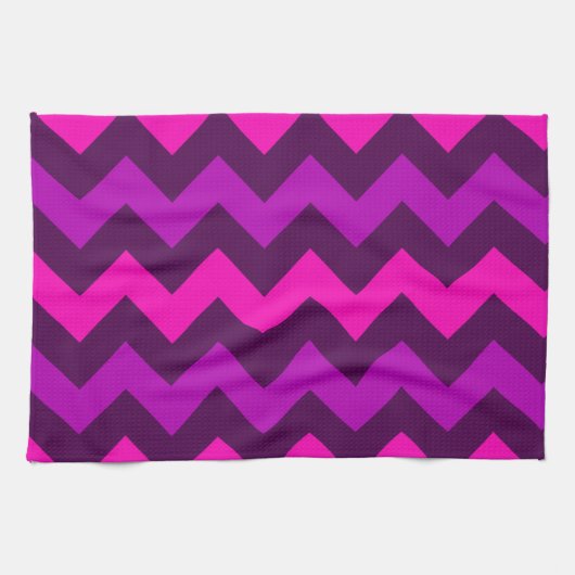 Cute Violet Chevrons Rose Serviette de cuisine (Horizontal)