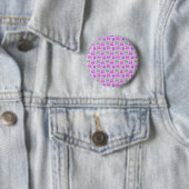 Cute Violet Owl Patroon Ronde Button 5,7 Cm (In situ)