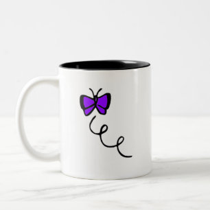 Cute Violet Paarse Butterfly Tweekleurige Koffiemok