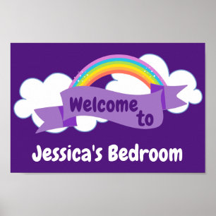 Cute violet Rainbow Girls Affiche de bienvenue cha