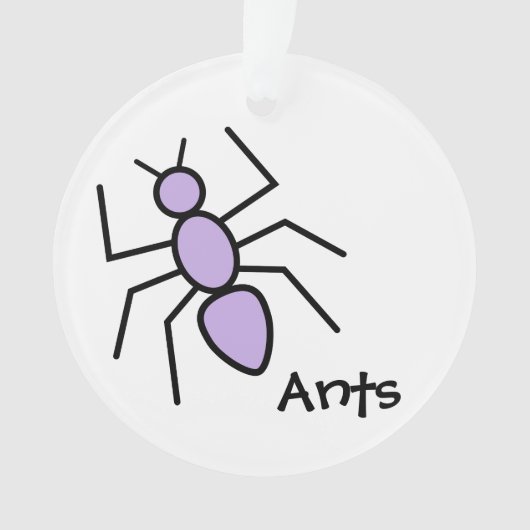 Cute Violet Vector Ant Ornament (voorkant)