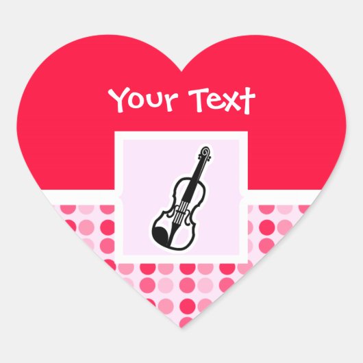 Cute Violin Hart Sticker (Voorkant)