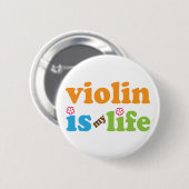 Cute Violin is mijn leven Ronde Button 5,7 Cm (Voorkant /achterkant)