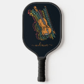 Cute Violin Personalized Monogram Script Pickleball Paddle (Achterkant)