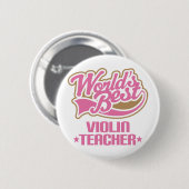 Cute Violin Teacher Ronde Button 5,7 Cm (Voorkant /achterkant)