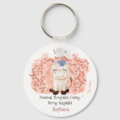 Cute Virgo Maiden Waterverf Bull Zodiac Sleutelhanger (Voorkant)