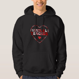 Cute Virtual Teacher Valentines Day Heart Hoodie