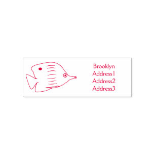 Cute vlinder vis cartoon illustratie zelfinktende stempel