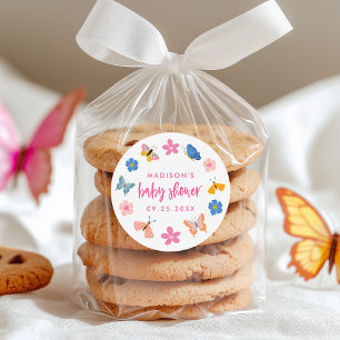 Cute Vlinders Baby Shower Ronde Sticker