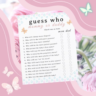 Cute Vlinders Harten Baby Shower vel papier