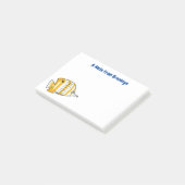 Cute vlinvis cartoon illustratie post-it® notes (Schuin)