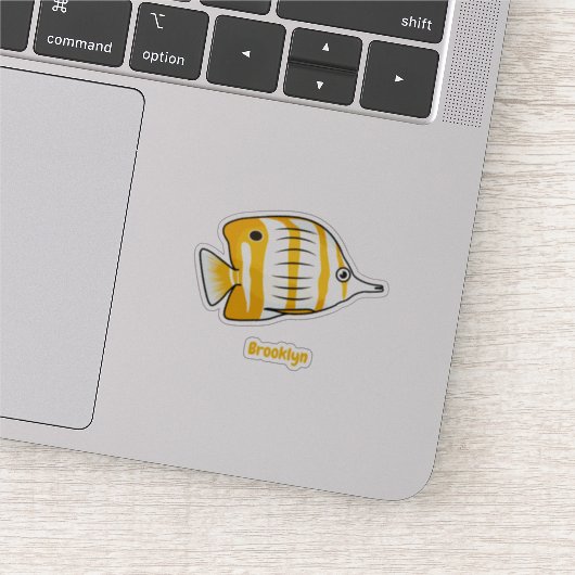 Cute vlinvis cartoon illustratie sticker (Detail)