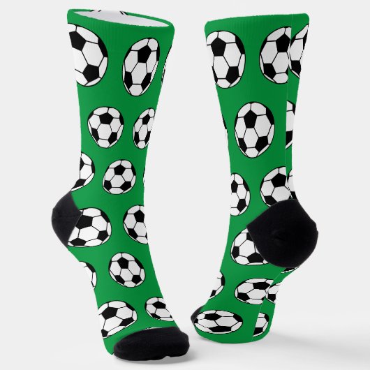 Cute Voetbal Green Sport Pattern Sokken (Gebogen)