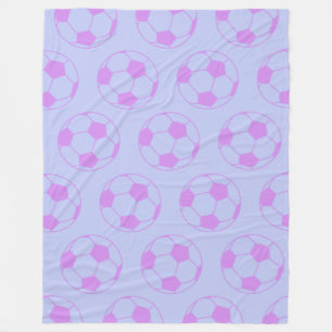 Cute Voetbal Pattern in Paars en blauw Fleece Deken