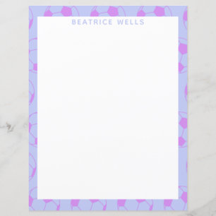 Cute Voetbal Pattern in Paars Personalized