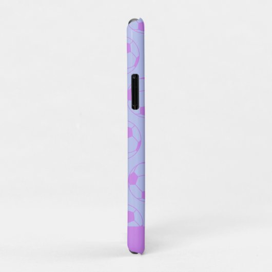 Cute Voetbal Pattern in Paars Personalized Case-Mate iPhone Case (Achterkant/rechts)