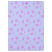 Cute Voetbal Pattern in Paarse Personalized Cl Klembord (Achterkant)