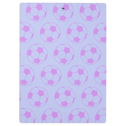 Cute Voetbal Pattern in Paarse Personalized Cl Klembord (Achterkant)