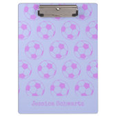 Cute Voetbal Pattern in Paarse Personalized Cl Klembord (Voorkant)