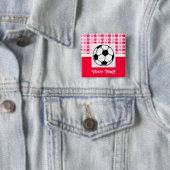 Cute Voetbal Vierkante Button 5,1 Cm (In situ)