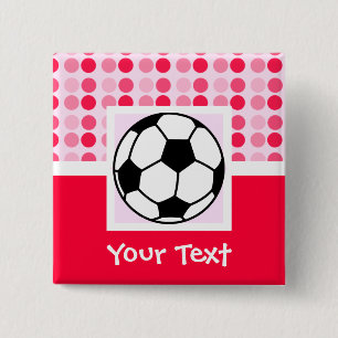 Cute Voetbal Vierkante Button 5,1 Cm