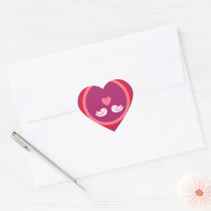 Cute Vogel en Hart Liefde Design Sticker
