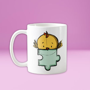 Cute Vogel Puzzelstuk Koffiemok