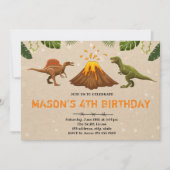 Cute volcan dinosaure invitation (Devant)