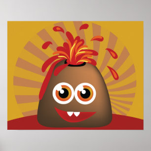 Cute Volcano Poster