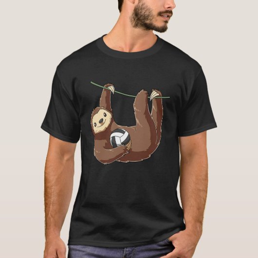 Cute Volleyball Sloth T-shirt (Voorkant)