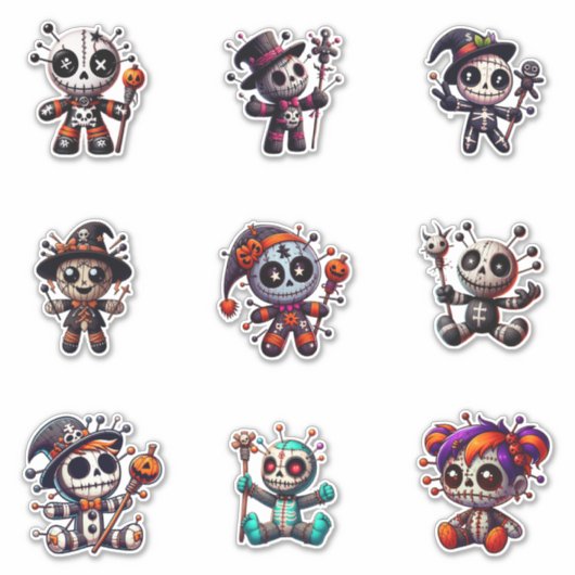 Cute Voodoo Pop Sticker (Voorkant)