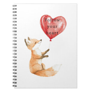 Cute Vos Hart Ballon Notitieboek