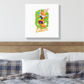 Cute Vos Konijnenoren Gelukkig Pasen Vos met Pasen Canvas Afdruk (Insitu (Slaapkamer))
