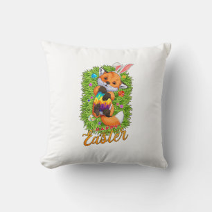Cute Vos Konijnenoren Gelukkig Pasen Vos met Pasen Kussen