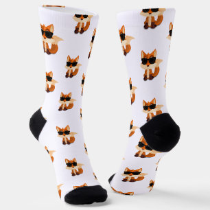 Cute Vos Patroon Bosdier Print Sokken Ontwerp