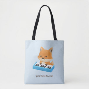 Cute Vos Speelt Op De Piano Toetsenbord Tote Draagtas
