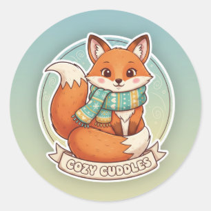 Cute Vos Sticker Design - Cozy Sjaal 'Warm & Charm