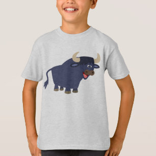 Cute vriendelijke cartoon stier kinderen T-shirt