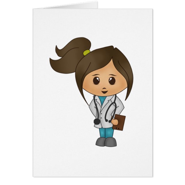 Cute Vrouw Doctor Card (Voorkant)
