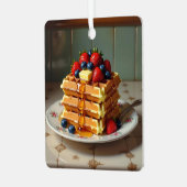 Cute Waffle Themed Christmas Metalen Ornament (Voorkant links)