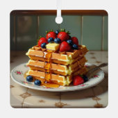 Cute Waffle Themed Christmas Metalen Ornament (Voorkant)