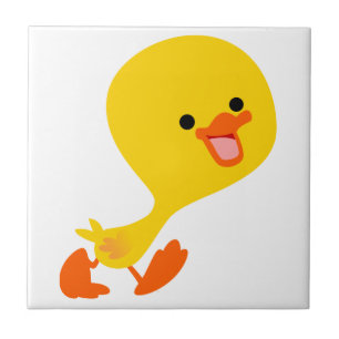 Cute Waling Cartoon Ducking Tile Tegeltje