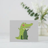 Cute Walking Alligator Briefkaart (Staand voorkant)