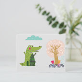 Cute Walking Alligator Briefkaart (Staand voorkant)
