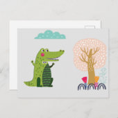 Cute Walking Alligator Briefkaart (Voorkant / Achterkant)