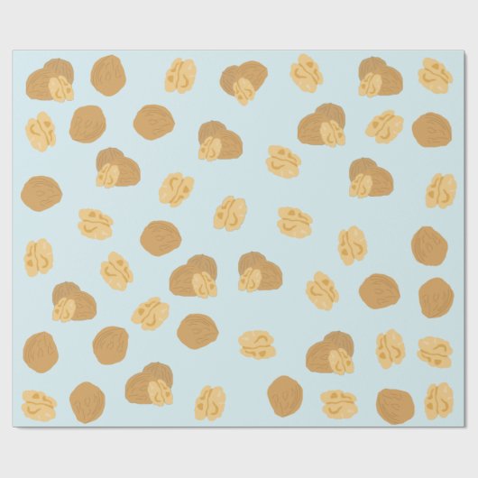 Cute Walnoten Nut Pattern Cadeaupapier (Vlak)