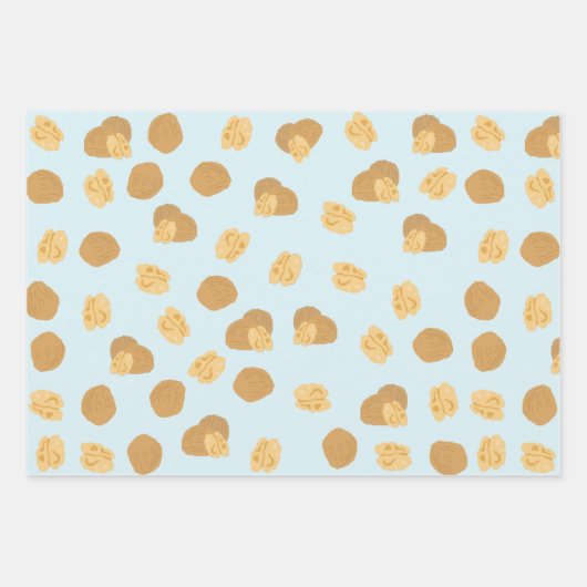 Cute Walnoten Nut Pattern Inpakpapier Vel (Voorkant)