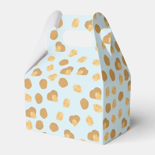 Cute Walnoten Nut Pattern Pastel Blue Bedankdoosjes (Achterkant)